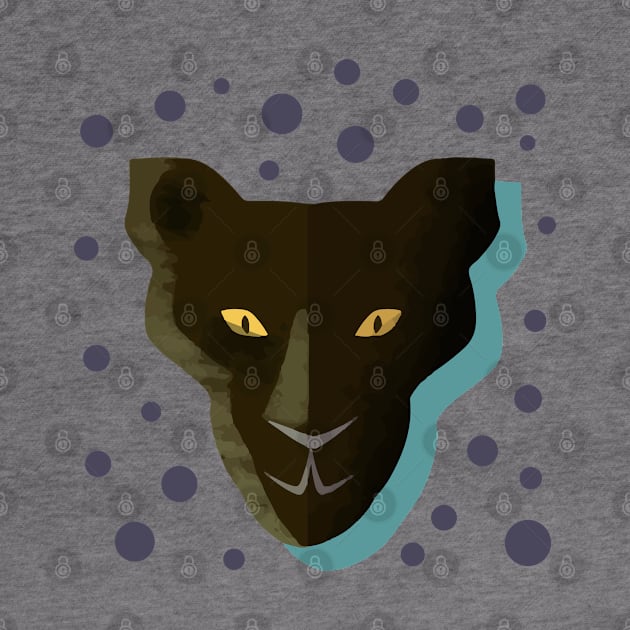 Funny panther Head Hand Drawn by Mako Design 